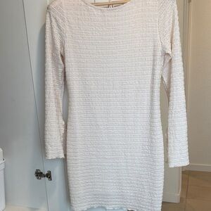 Wild Fable Textured off-white/cream Dress size M slightly bodycon
